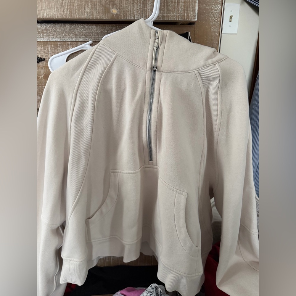 lululemon athletica Cozy Half-Zip Hoodie in Light Beige/Cream